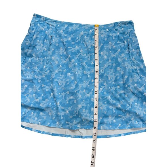 G/Fore G4 Womens Golf Skort Camo Skulls Tees Print Blue Nylon Size L - Picture 5 of 6